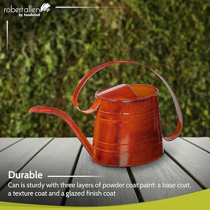 ROBERT ALLEN MPT01506 Danbury Metal Watering Can, Tango Orange by GreenHaven Gardens