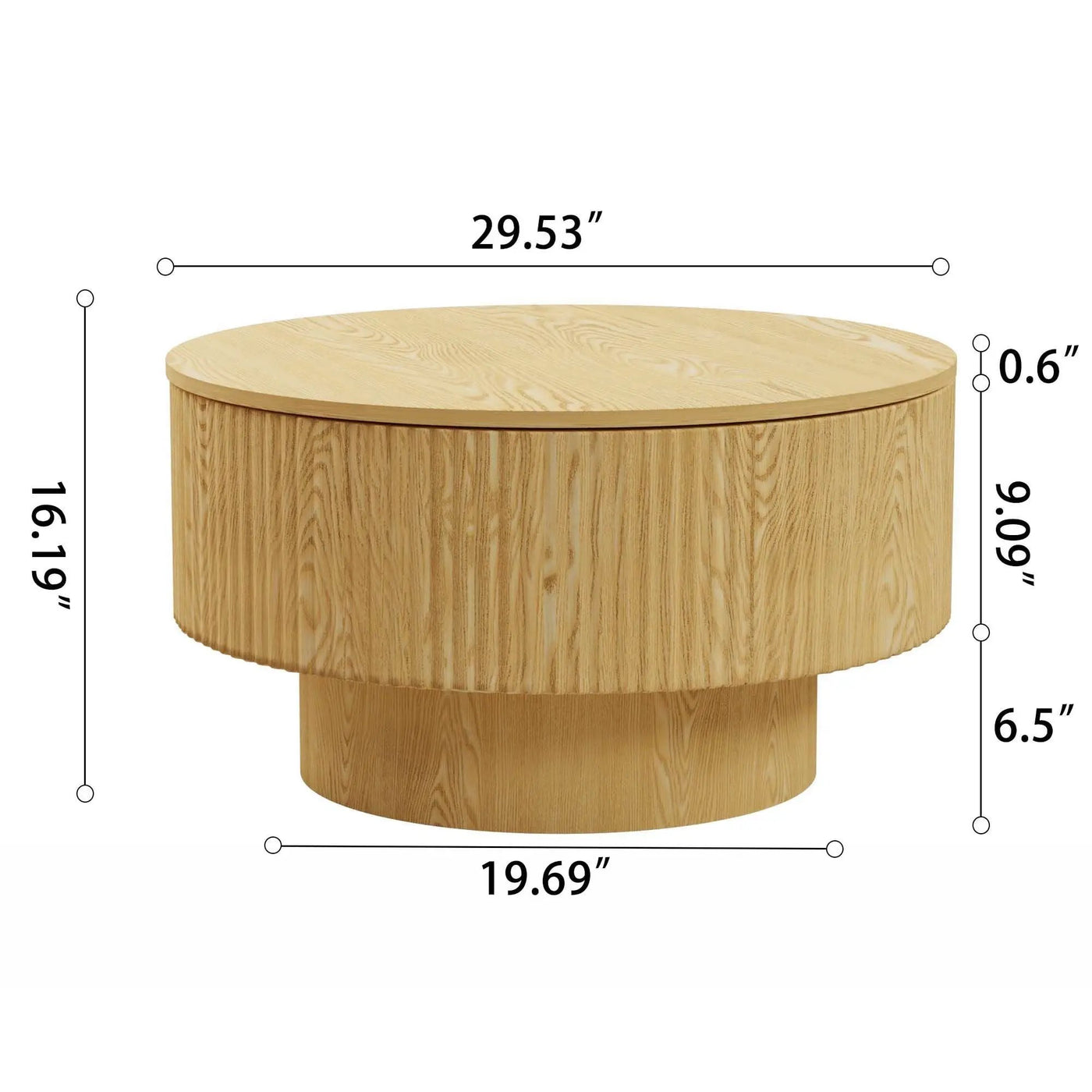 Modern Circular Coffee Table With Stripe Design And Storage Space by HouseOfZazla