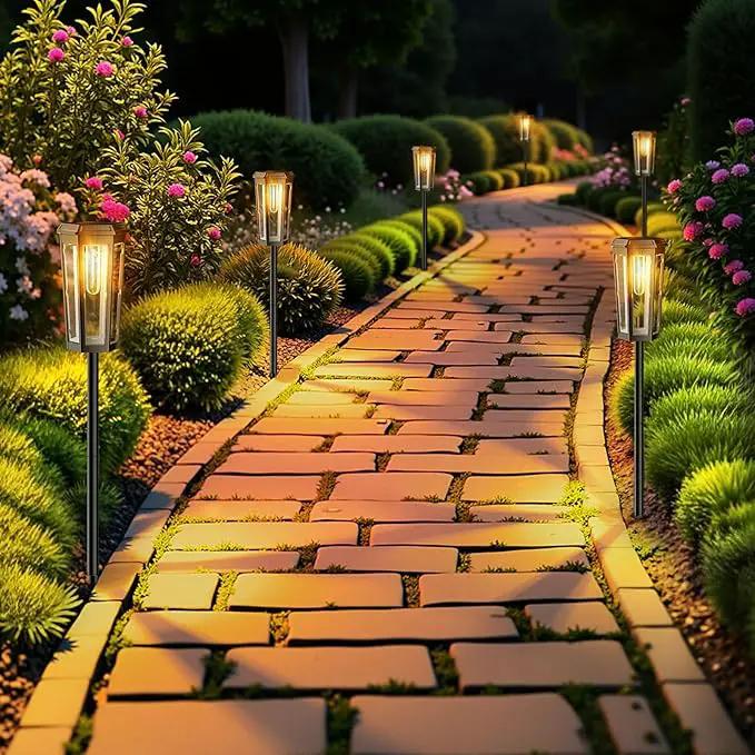 Solar Lights Outdoor 8 Pack Solar Garden Light for Patio IP65 Waterproof Bright Pathway Lights Outdoor Solars Powered Landscape Lighting for Yard Patio Walkway Driveway Pathway (Warm Light) by GreenHaven Gardens