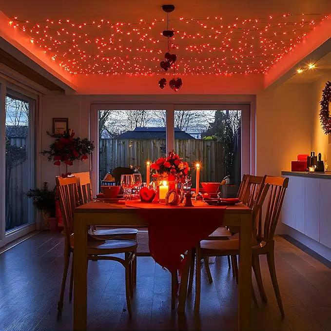 JMEXSUSS 250 LED Red String Lights, 91.5ft Expandable, Waterproof, 8 Modes, Indoor/Outdoor, Christmas Tree, Patio, Bedroom, Party, Holiday Decorations by GreenHaven Gardens