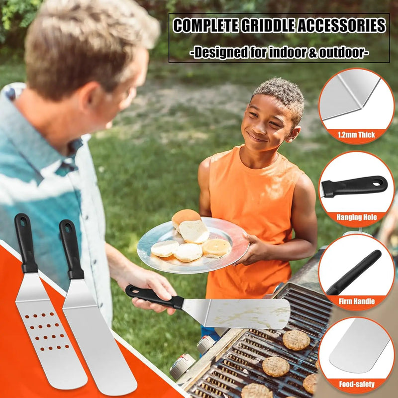 Griddle Accessories Kit,35 PCS BBQ Accessories for Blackstone and Camp Chef,Stainless Steel Flat Top Grill Accessories with Carry Bag,Griddle Dome Spatula Set with Burger Press for Outdoor by GreenHaven Gardens