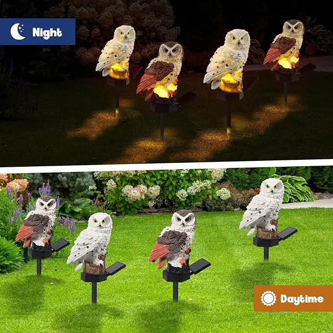 Capoda 2 Pieces Owl Garden Decorations Resin Owl Figurine Solar Light Stake Waterproof Animal Light Outdoor Decorations for Patio Yard Lawn Porch Pathway Decoration by GreenHaven Gardens