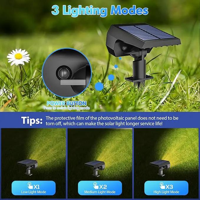 NYMPHY Solar Lights Outdoor Waterproof IP68, 56 LED 3 Lighting Modes Solar Powered Garden Yard Spot Solar Lights for Outside Landscape- 4 Pack (Warm White) by GreenHaven Gardens