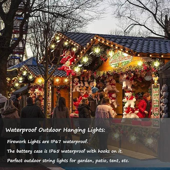 FOOING 6 Pack Firework Lights Led Copper Wire String Lights 8 Modes Battery Operated Fairy Lights with Remote,Wedding Decorative Hanging Lights for Party Patio (Warm White) by GreenHaven Gardens