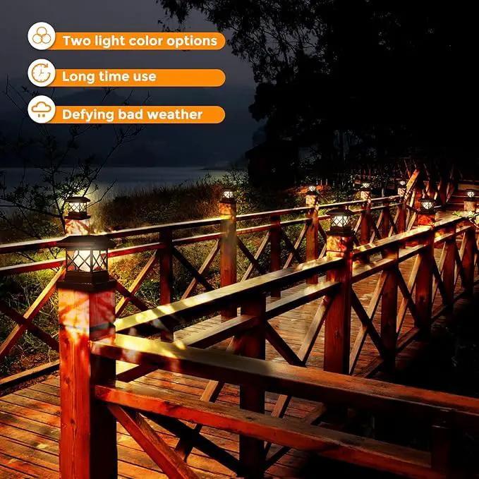 TWINSLUXES Solar Post Cap Lights Outdoor - Waterproof LED Fence Post Solar Lights for 3.5x3.5/4x4/5x5 Wood Posts in Patio, Deck or Garden Decoration 4 Pack by GreenHaven Gardens