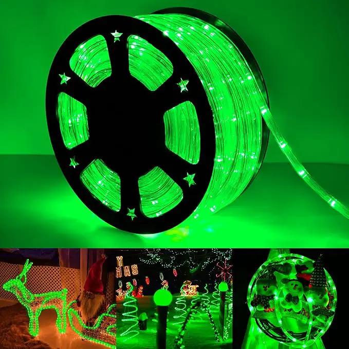 200ft LED Rope Lights Outdoor, 1440 LED Flexible Tube Lights with 8 Modes, Waterproof LED Rope Lighting for Outside, Garden, Patio, Bedroom, Party, Pool, Fences, Indoor Outdoor Decoration (Green) by GreenHaven Gardens