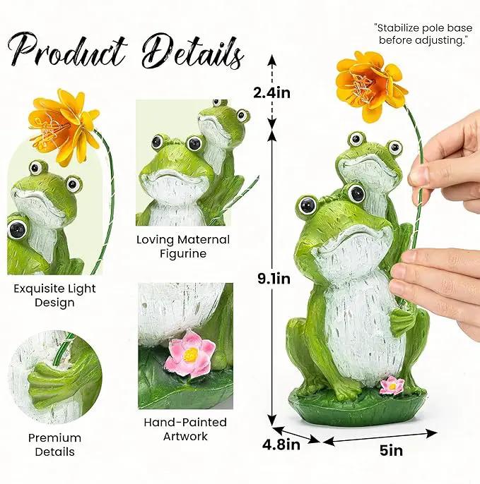 GIGALUMI Solar Garden Statues Loving Frog Garden Decor Figurine Lights for Outside, Yard Decorations Outdoor Patio Decor, Gardening Gifts for Women by GreenHaven Gardens