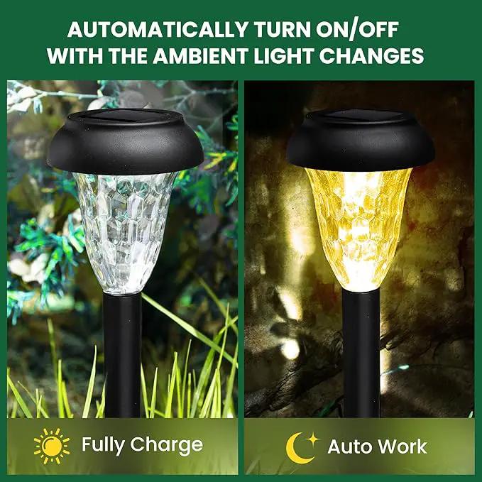 GIGALUMI 16 Pack Solar Lights Outdoor Waterproof, Warm White Pathway Light Solar Powered, Landscape Lighting, Garden Lights for Decor, Patio, Garden, Yard, Pathways, Walkways by GreenHaven Gardens