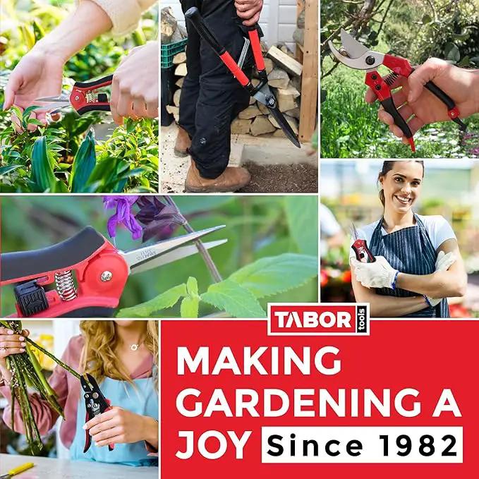 TABOR TOOLS Adjustable Metal Rake - Collapsible & Telescopic - Garden, Yard, & Lawn - Ideal for Leaves, Shrubs & Small Areas. J16A by GreenHaven Gardens