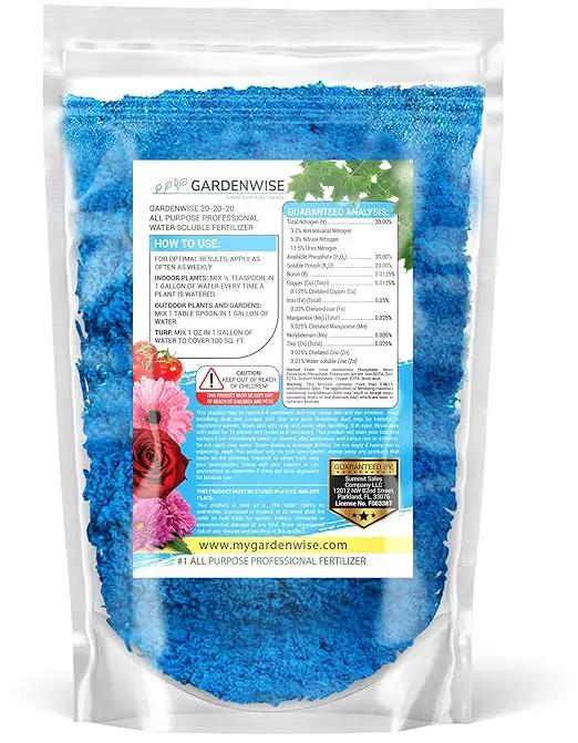 20-20-20 Water-Soluble Fertilizer – Powder for Liquid Plant Food for Indoor & Outdoor Plants, Orchids, Vegetables, Lawns, Flowers – 20 20 20 Fertilizer 3 Quarts (6 lbs) by GreenHaven Gardens