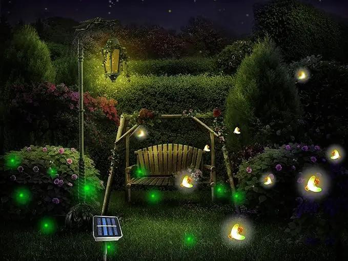 Solar Powered Firefly Lights, 9 LED Firefly Automated Pulsating String Light Chasing Firefly Lights Lantern Solar Outdoor Waterproof(2 Pack) by GreenHaven Gardens