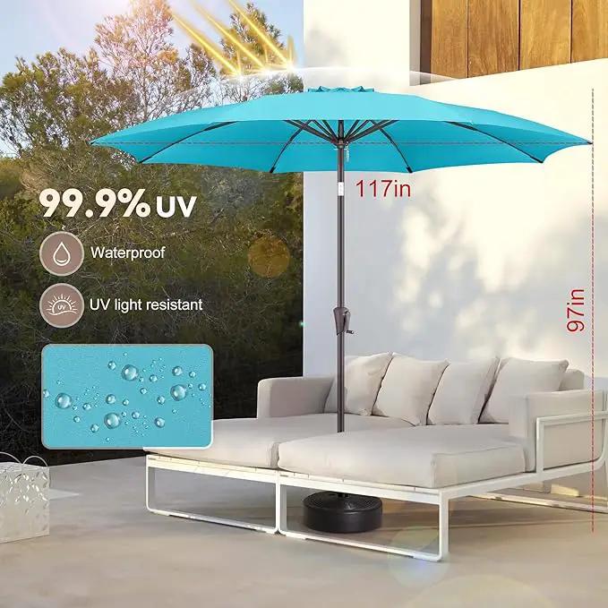 10ft Outdoor Patio Umbrella - Table Umbrella Waterprool UV Protection, Sombrillas de Patio with Push Button Tilt&Crank, Sun Umbrella for Pool, Porch, Garden, Deck, Backyard(Sky Blue) by GreenHaven Gardens