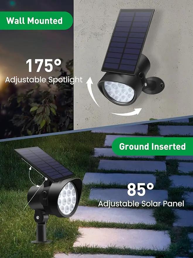 3CCT Solar Spot Lights Outdoor Dimmable, Solar Landscape Spotlights IP65 Waterproof, Dusk-to-Dawn Flag Pole Lights for Garden Yard Landscape Decorations, 4 Pack by GreenHaven Gardens