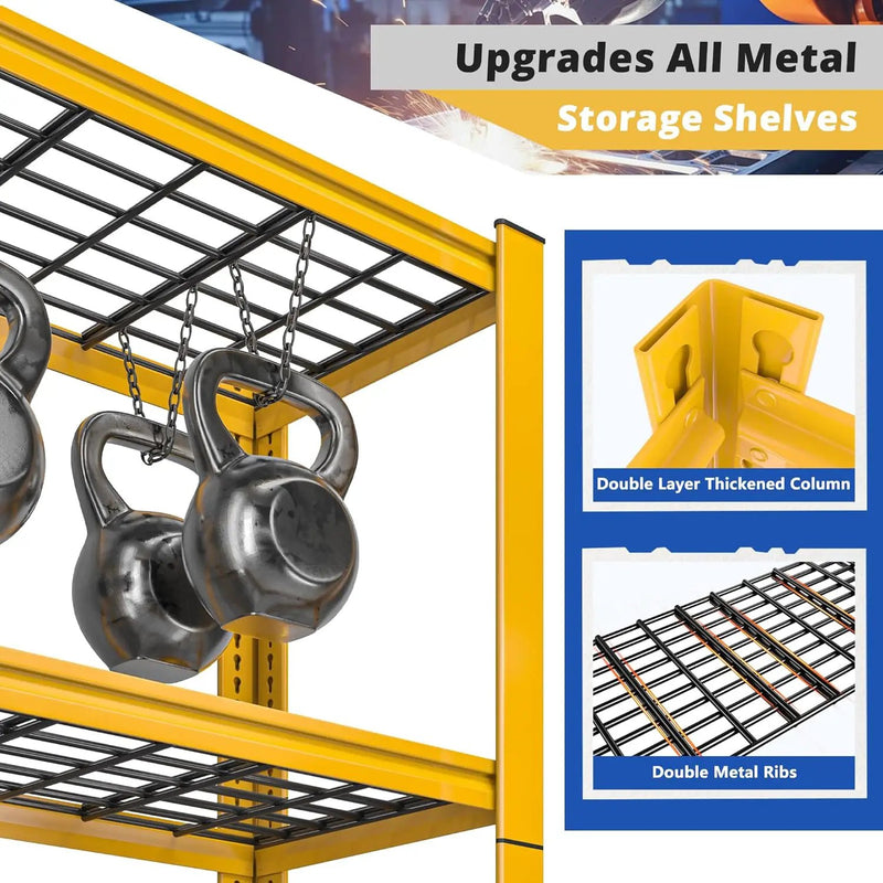 REIBII 72''H Garage Shelving 3010 LBS Storage Shelves Adjustable Metal Shelving 5 Tier Metal Shelves for Storage Industrial Shelf for Kitchen Pantry Warehouse Basement 72" HX35.5 WX16 D by GreenHaven Gardens