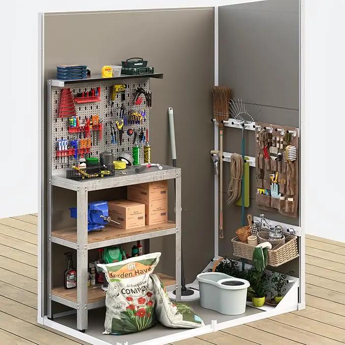 UDPATIO Outdoor Storage Shed 5x3 FT, Garden Plastic Sheds & Outdoor Resin Shed with Lockable Door for Backyard, Patio, Lawn, Light Grey by GreenHaven Gardens