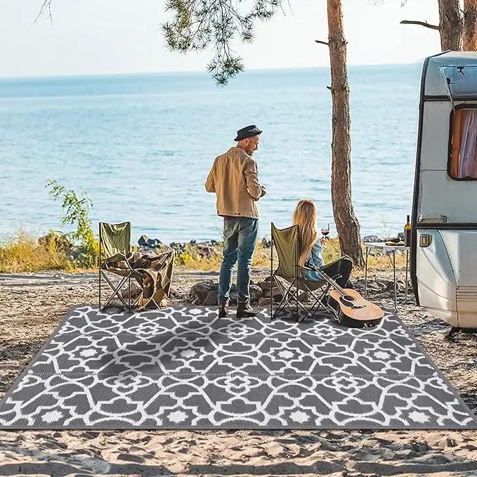 HEBE Outdoor Rug Waterproof 5x8, Plastic Straw Rug Camping Rug, Reversible Outdoor Patio Rugs RV Mat Clearance, Indoor Outside Floor Carpet for Porch,Deck,Camper,Balcony,Backyard by GreenHaven Gardens
