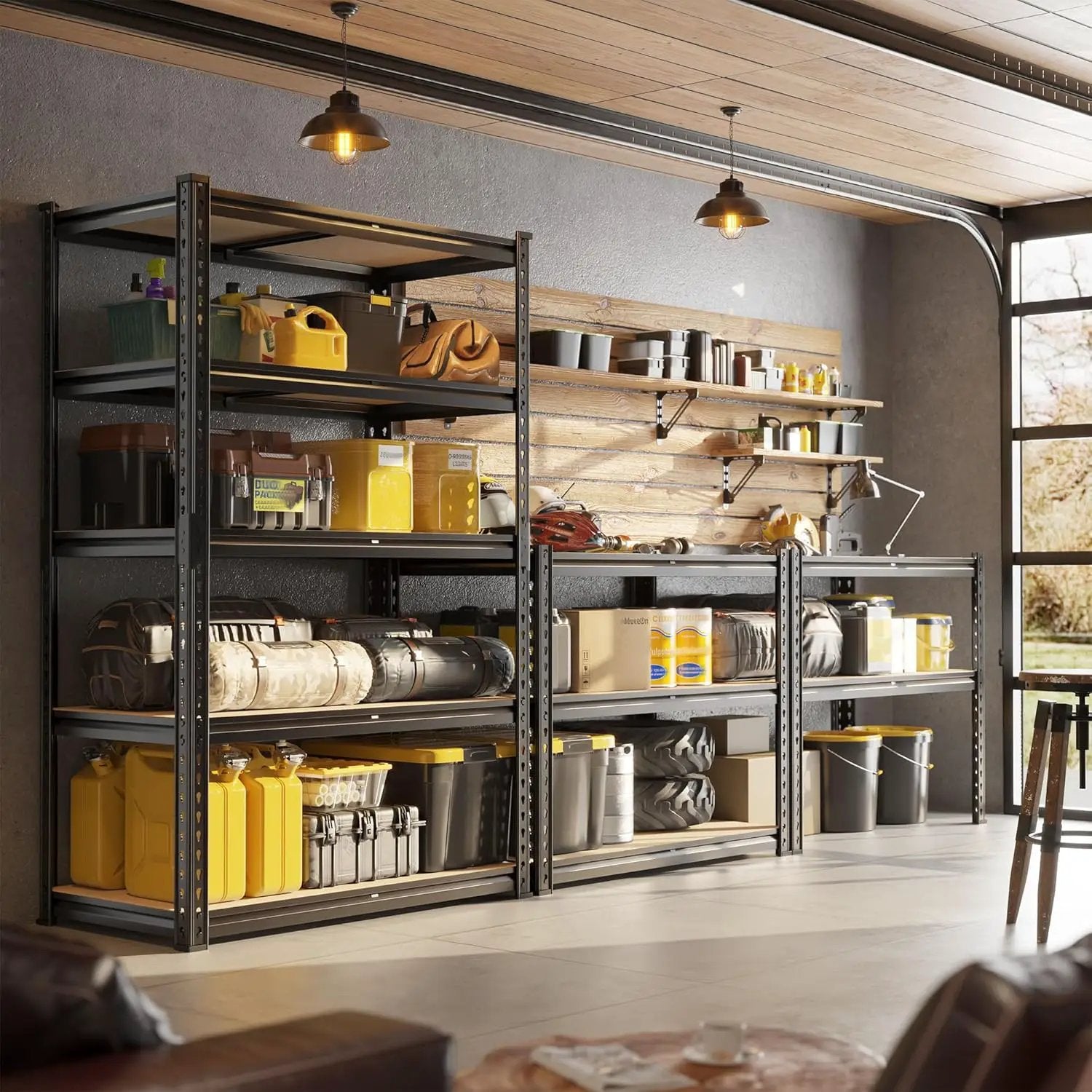 63" H Garage Shelving 31.5" W Storage Shelves Adjustable 2000LBS Metal Shelving Heavy Duty 5 TierGarage Shelves for Pantry Kitchen Closet Basement Warehouse by GreenHaven Gardens