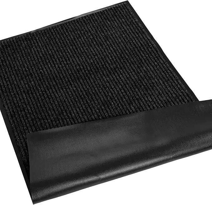 fani Heavy Duty Large Outdoor Indoor Entrance Black Doormat Waterproof Low Profile Entrance Rug Front Door Mat Patio Anti-Skid Rubber Back, 31x47 inch (Black) by GreenHaven Gardens
