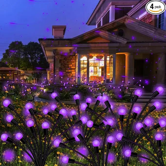 Kohlrabi Solar Garden Lights Outdoor, 4 Pack 40 LED Purple Firefly Lights Waterproof, Sway by Wind, Solar Swaying Light for Yard Patio Backyard Garden Planter Flower Bed Pathway Decoration by GreenHaven Gardens
