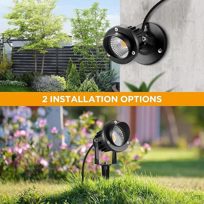 Landscape Lighting - 10W Dusk to Dawn Outdoor LED Spotlight with Photocell Sensor 120V Landscape Lights Waterproof Spot Lights Outdoor for Yard Garden Patio Driveway House (Warm White) (2 Pack) by GreenHaven Gardens
