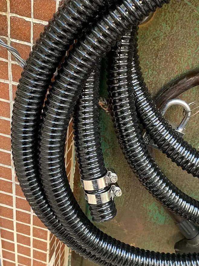 Pond Tubing 1 1/4 Inch Id Flexible Plastic Corrugated Water Sump Pump Drain Hose10Ft,Black by GreenHaven Gardens