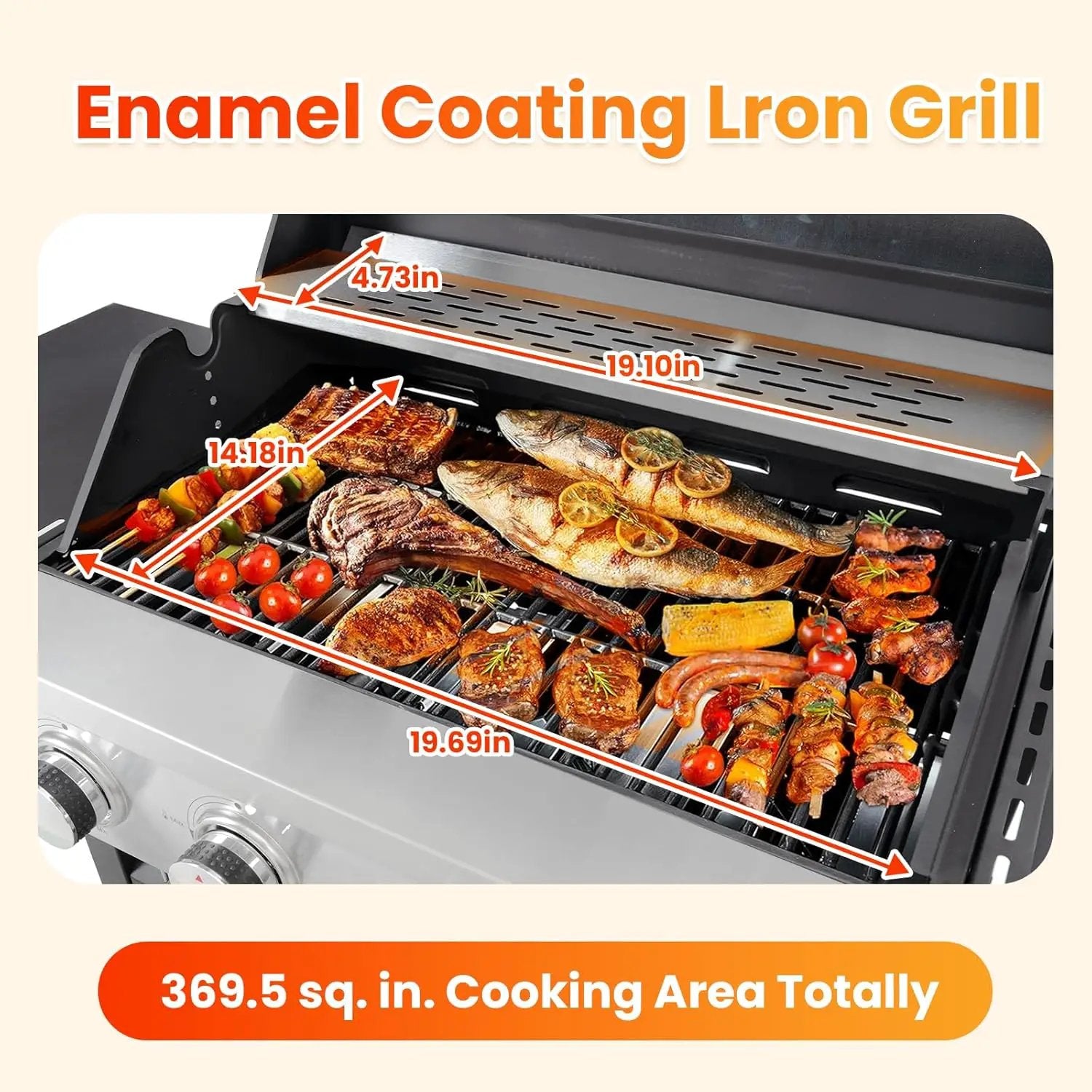 3-Burner Propane Gas BBQ Grill with Side Burner, Porcelain-Enameled Cast Iron Grates, Foldable Side Table, 37,230 BTU Stainless Steel Grill for Outdoor Camping Barbecue Grilling Backyard Cooking by GreenHaven Gardens