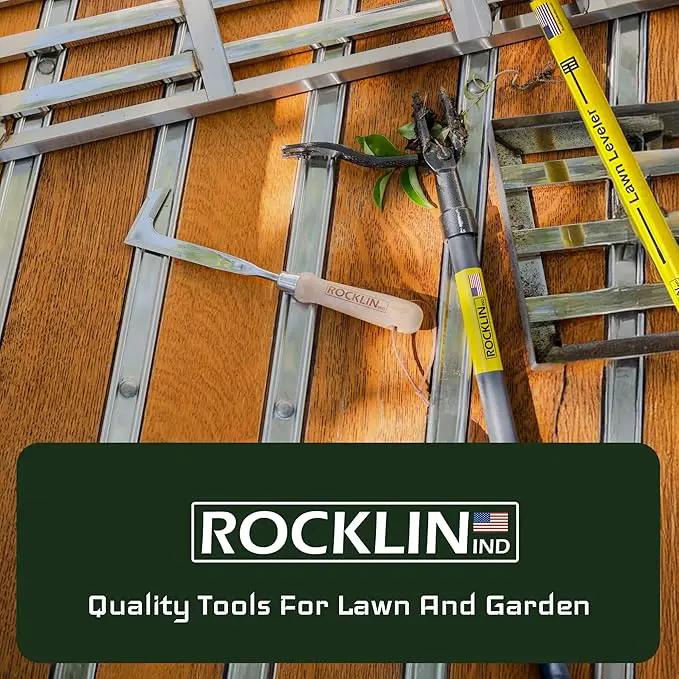 Rocklin™ Crack Weeder – 13" Stainless Steel Manual Crevice Weeding Tool with Beech Wood Handle – L-Shaped Blade for Sidewalk, Patio, and Garden Weed Removal by GreenHaven Gardens