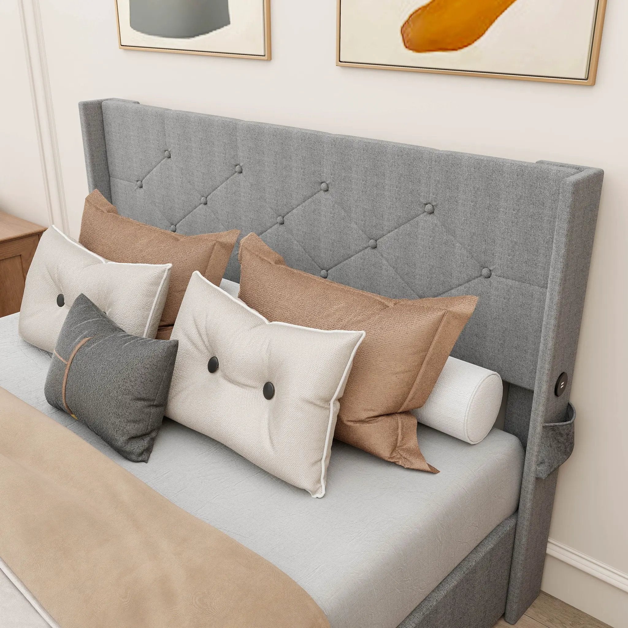 Bed With Gas Lift Storage, USB Ports by HouseOfZazla