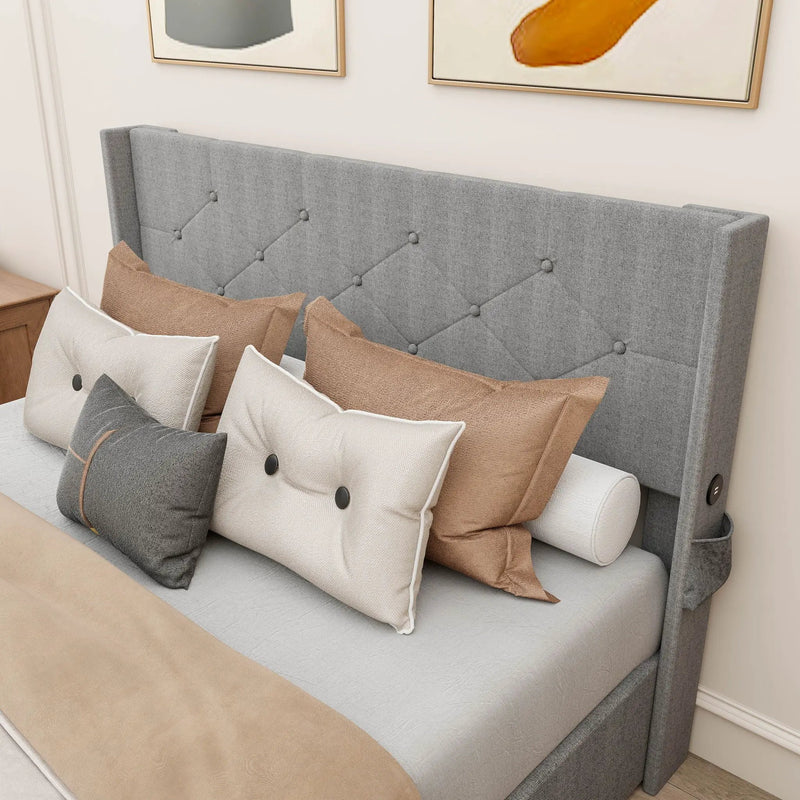 Bed With Gas Lift Storage, USB Ports by HouseOfZazla