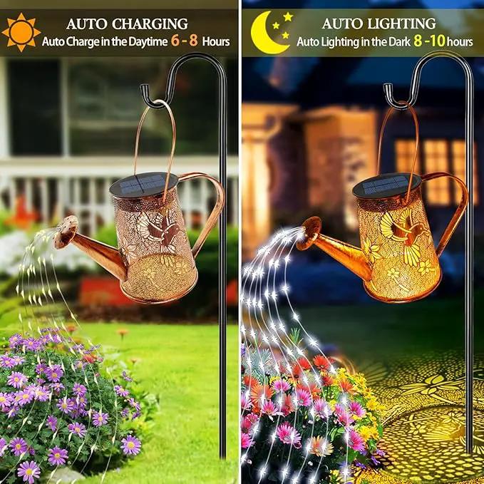 Solar Watering Can Lights, Hummingbird Christmas Gifts for Women Mom Grandma Birthday, Waterproof Outdoor Garden Decor Large Hanging Solar Lanterns Garden Lights for Patio Porch Yard Flowerbed Pathway by GreenHaven Gardens