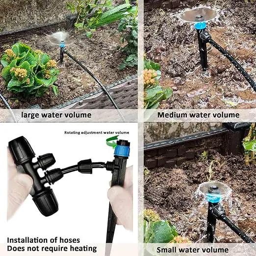 162ft Drip Irrigation Kit 5/16“ID Main Hose and 1/4 Inch Pipe Drip Irrigation System with Water Timer Auto Watering System for Garden Adjustable Spray, for Greenhouse, Garden, Lawn, Potted Plants by GreenHaven Gardens