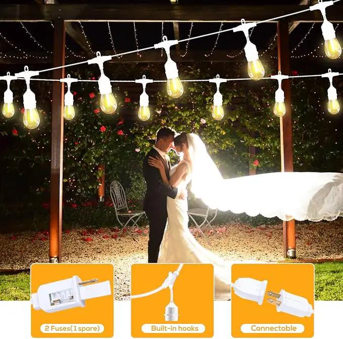 SUFEIMAS 100FT White Outdoor String Lights,IP65 Waterproof 30+2 Plastic LED Bulbs 2700K White Patio String Lights for Outside Porch, Pergola, Backyard, Bistro, Garden,Wedding Lights by GreenHaven Gardens