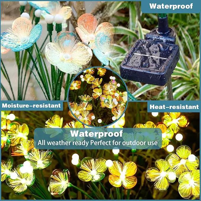 Solar Swaying Garden Lights – Upgraded Flower & Firefly Lights with Larger Solar Panel, Waterproof Outdoor Pathway & Flowerbed Light for Yard & Holiday Decor (2pack) by GreenHaven Gardens