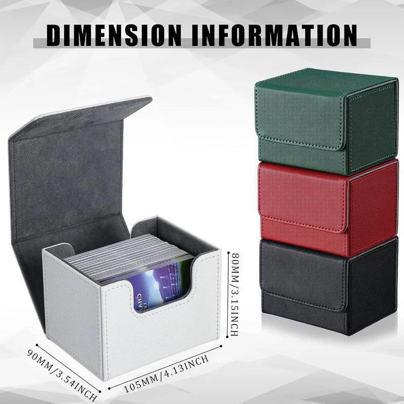 Yookeer 4 Pieces Leather Deck Card Boxes Cards Deck Game Box for Collectible Playing Card Box Compatible with MTG Commander(Black, White, Red, Green,Horizontal) by GreenHaven Gardens