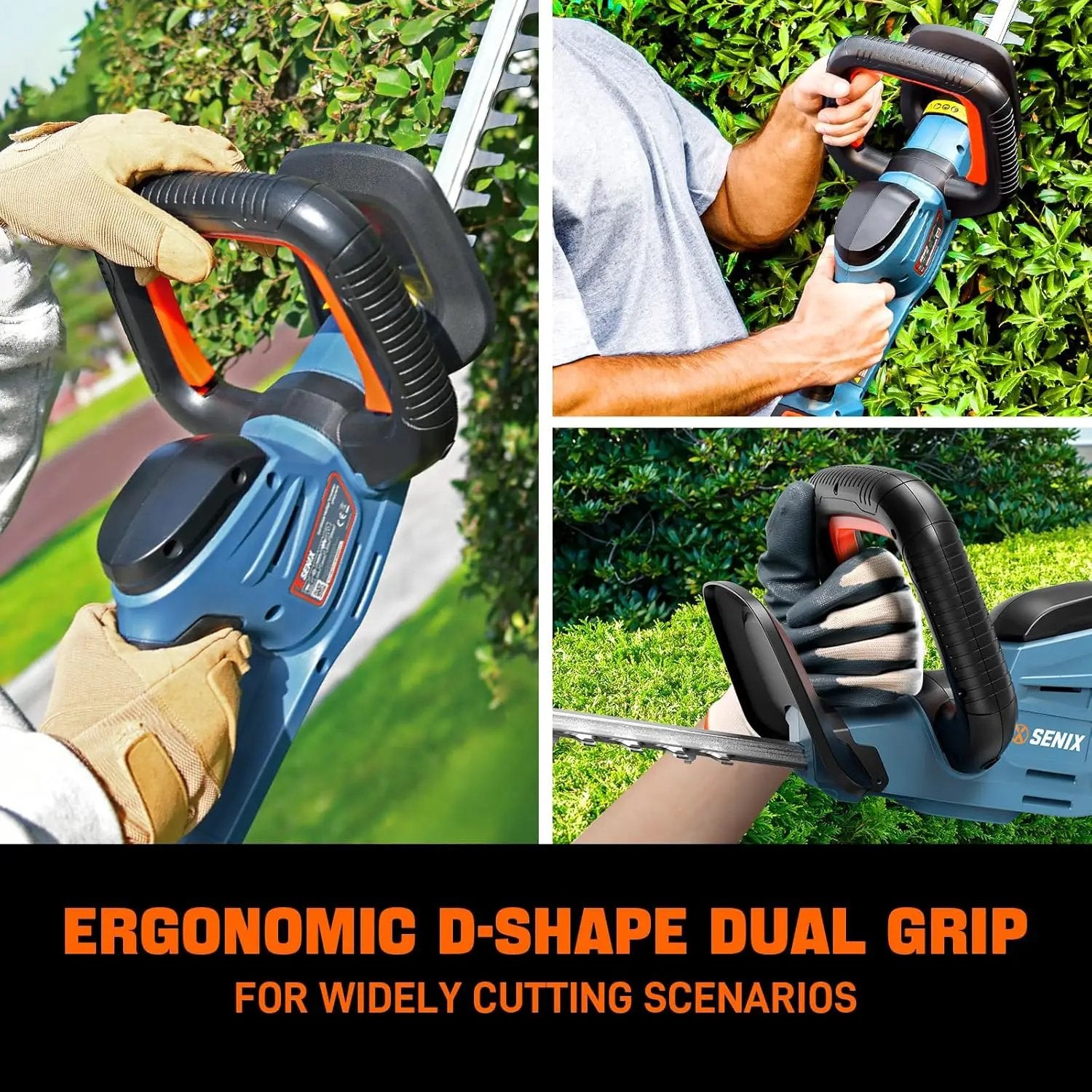 SENIX HTX2-M-0 X2 20 Volt Max* 18-Inch Battery Powered Cordless Hedge Trimmer with Brushless Motor, Double-Sided Dual Action Blades, 3/4" Cutting Capacity, Tool Only, Battery Not Included by GreenHaven Gardens