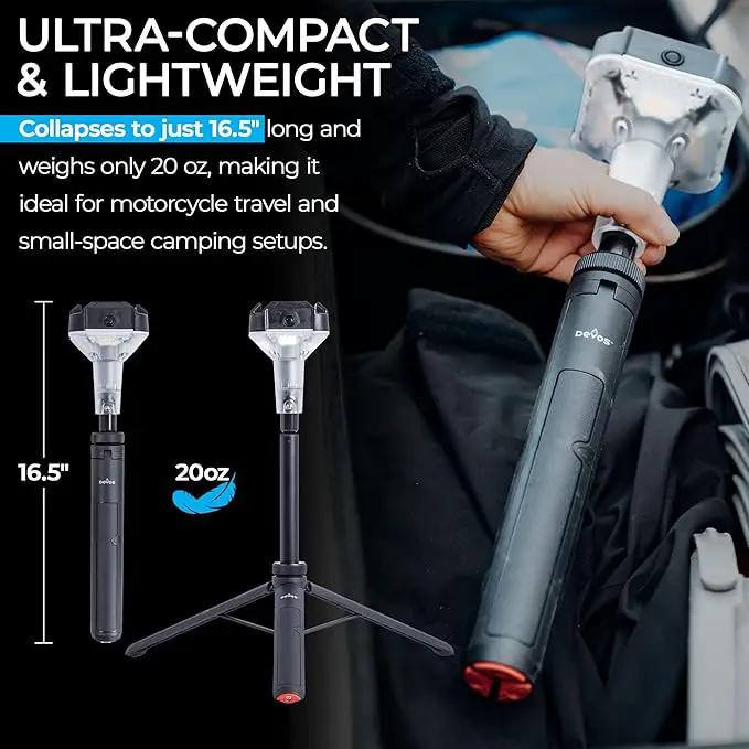 DEVOS - LIGHTRANGER 800 Mini Telescoping Camp Light, 4.5 Tall with 800 Lumens, Ultra Compact & Portable, Rechargeable LED Lantern, Up to 30-Hour Runtime, 1 Year Warranty, Includes Carry Case by GreenHaven Gardens