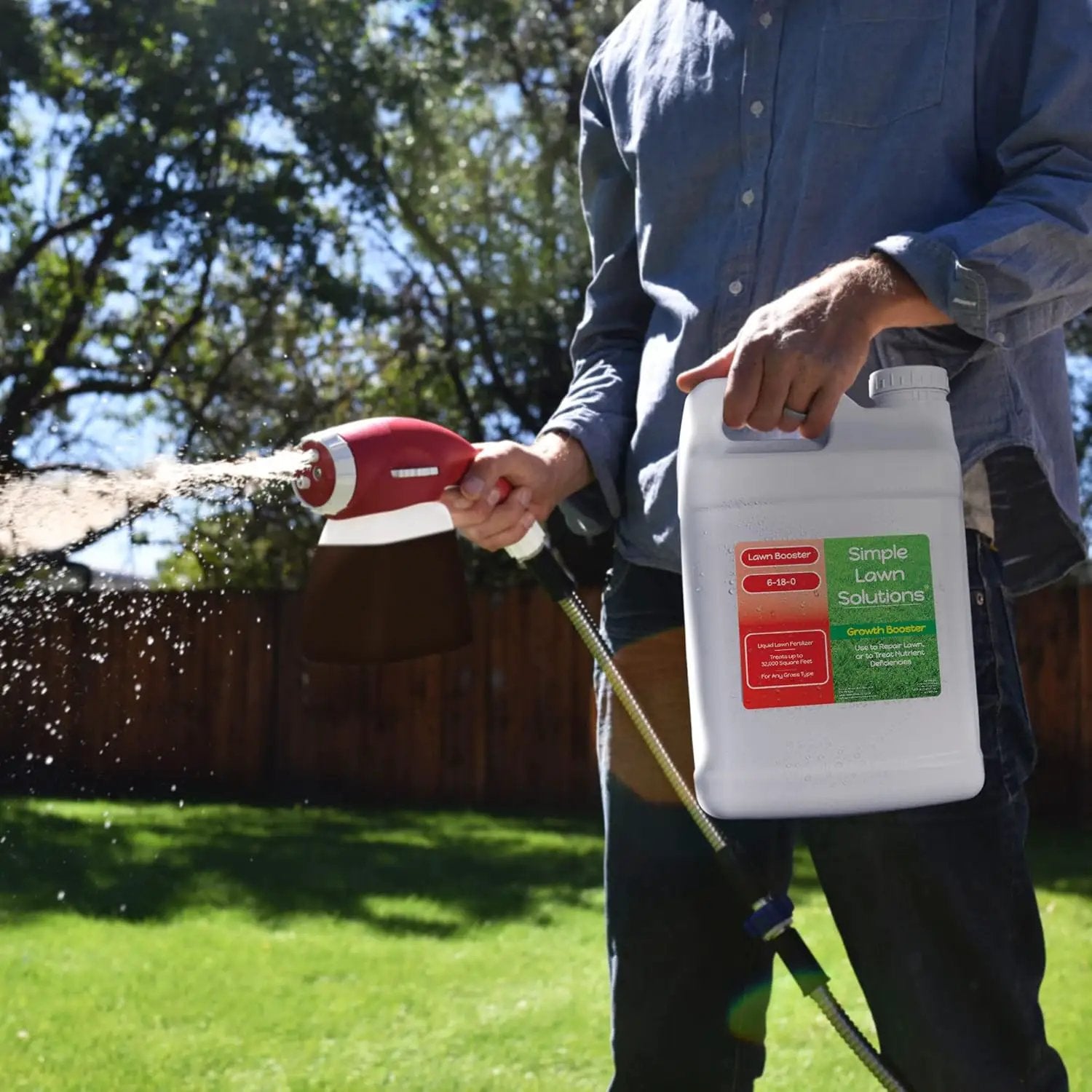 Extreme Grass Growth Lawn Booster- Liquid Spray Concentrated Fertilizer with Humic Acid- Any Grass Type- Simple Lawn Solutions (2.5 Gallon) by GreenHaven Gardens