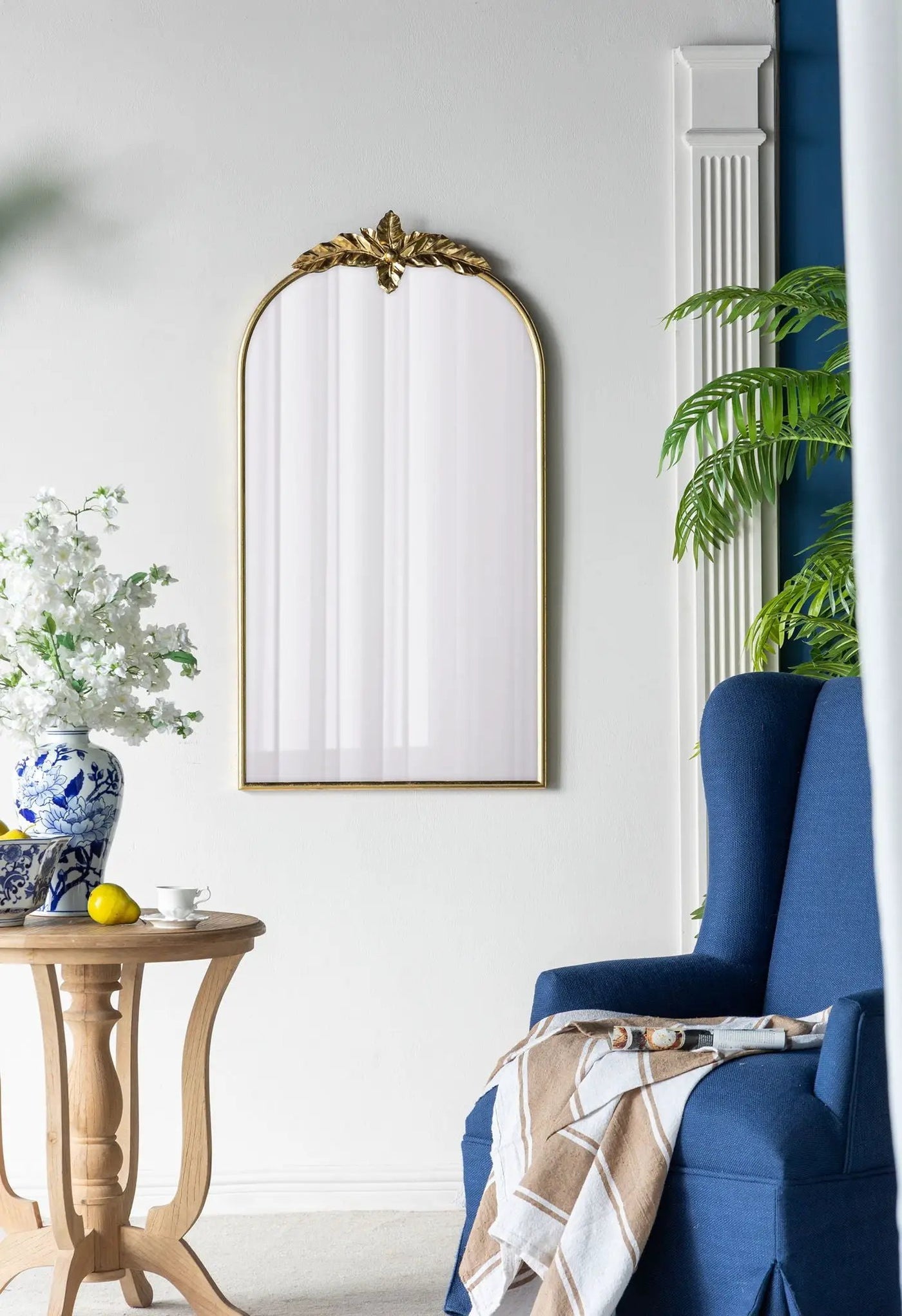 Arched Wall Mirror With Metal Frame, Wall Mirror For Living Room by HouseOfZazla