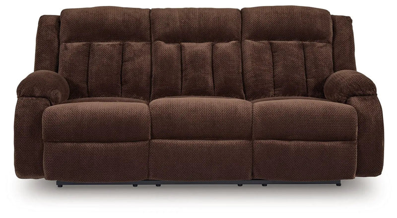Free Wake - Reclining Power Sofa With Drop Down Table - Chocolate by Unique Piece Furniture