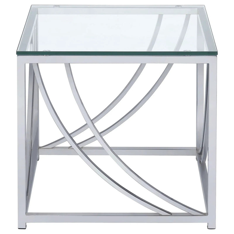 Lille 2-piece Glass Top Coffee And End Table Set Chrome by Unique Piece Furniture