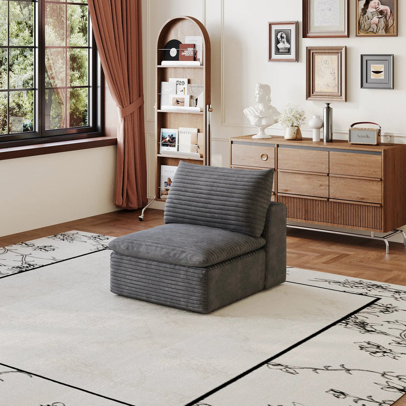 1 Middle Seat Sofa - Dark Fabric by HouseOfZazla