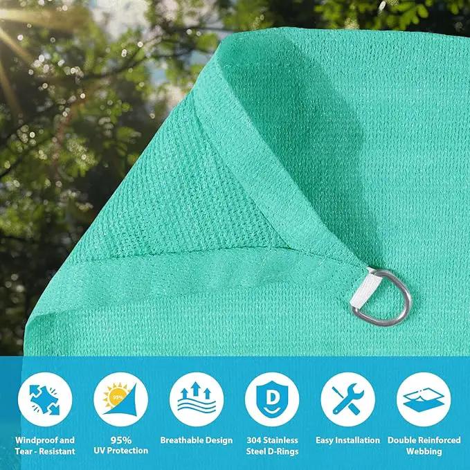 Amagenix Sun Shade Sail 7'X10'X12' Curved Edge Outdoor Shade Canopy Turquoise Breathable 95% UV Block Shade Cloth for Patio Garden Backyard (We Make Custom Size) by GreenHaven Gardens