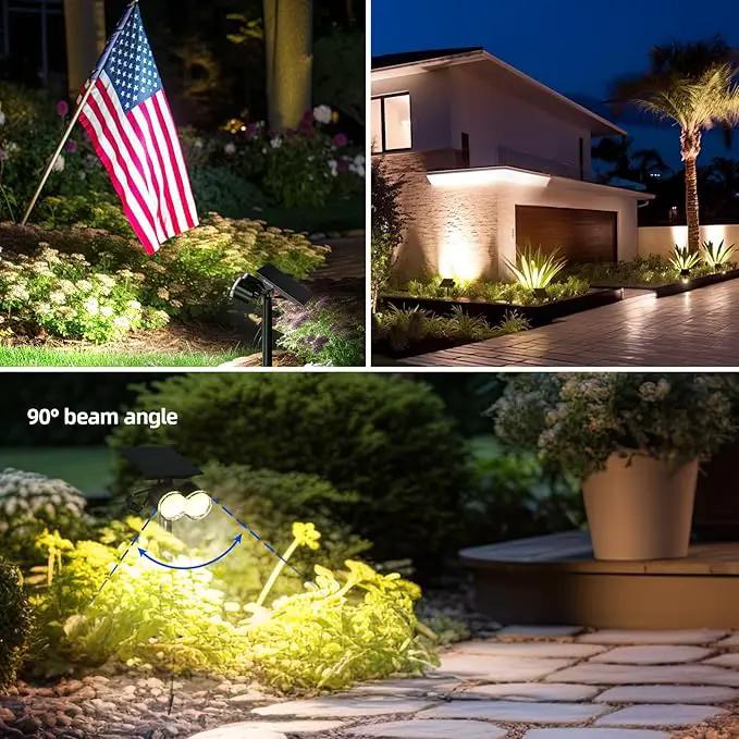 Barrina Solar Spotlights Outdoor Waterproof, 360° Horizontal Adjustable Outdoor Solar Spot Lights, 6500k 3 Modes, 24 LEDs Solar Powered Landscape Lighting for Garden Yard Pathway, Auto On/Off, 6 Pack by GreenHaven Gardens