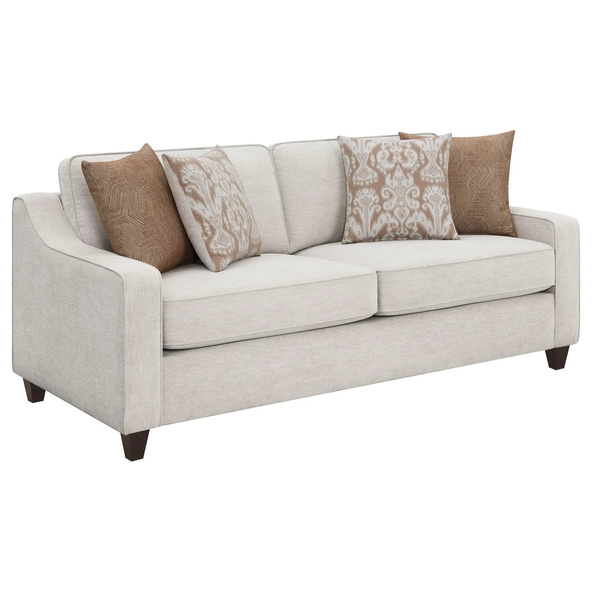 Christine Upholstered Sloped Arm Sofa Beige by Unique Piece Furniture