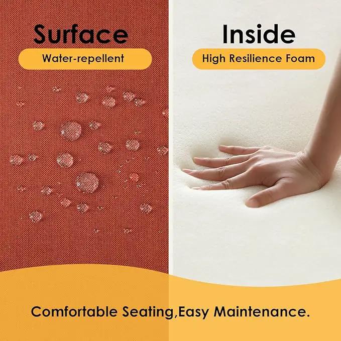 Outdoor Sunbrella Square Corner Seat Cushion, 19"x19"x3", Set of 4, Non Slip Seat Cushion Pads with Removable Cover for Patio Furniture, Garden Yard Lawn, Spectrum Grenadine by GreenHaven Gardens