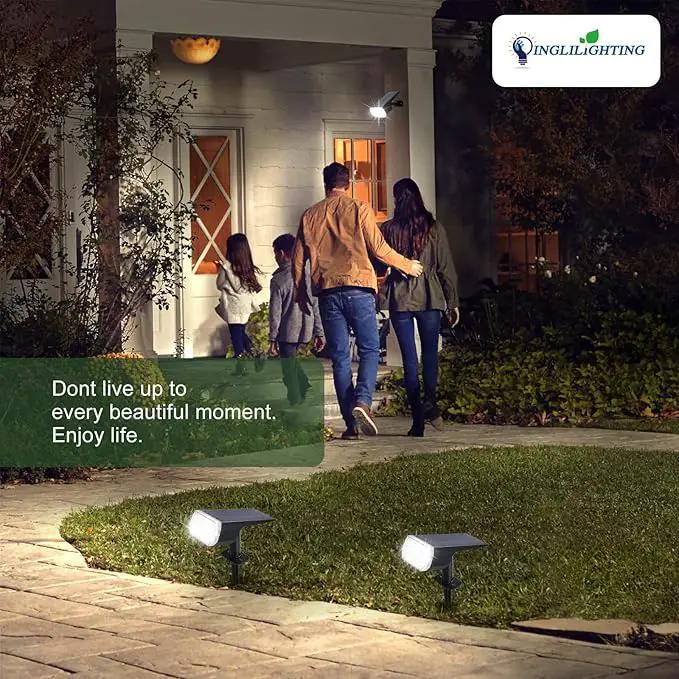 DINGLILIGHTING Solar Lights Outdoor Waterproof: IP65 Led Spot Light Decorations for Garden - 3 Lighting Modes Solar Powered for Yard - Dust to Dawn Uplighting Landscape Pathway Drive Patios 4PC White by GreenHaven Gardens