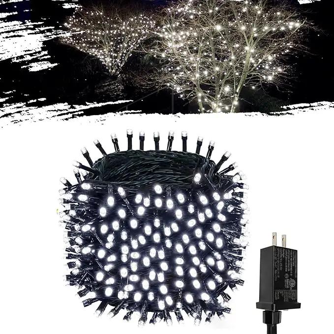 OZS 115Ft 300LED Cool White String Lights Indoor/Outdoor, Waterproof 8 Modes Christmas Lights, Green Wire Tree Lights for Party Wedding Garden Xmas Decorations (Cool White) by GreenHaven Gardens