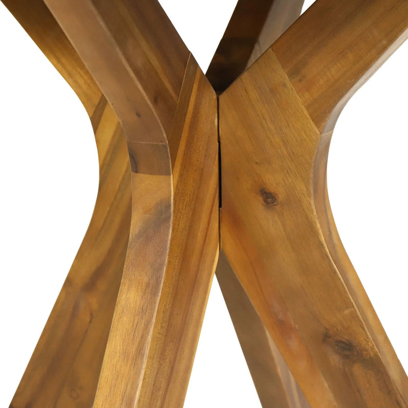 Stamford Outdoor Bistro Table Acacia Wood X-Base Teak by HouseOfZazla