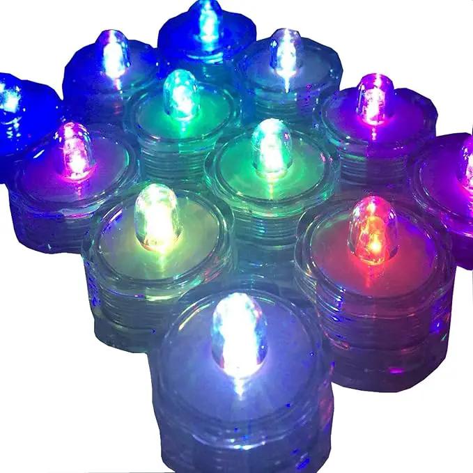 Bright LED Floral Tea Light Submersible Lights for Party Wedding (RGB(Changing Color), 20 Pack) by GreenHaven Gardens