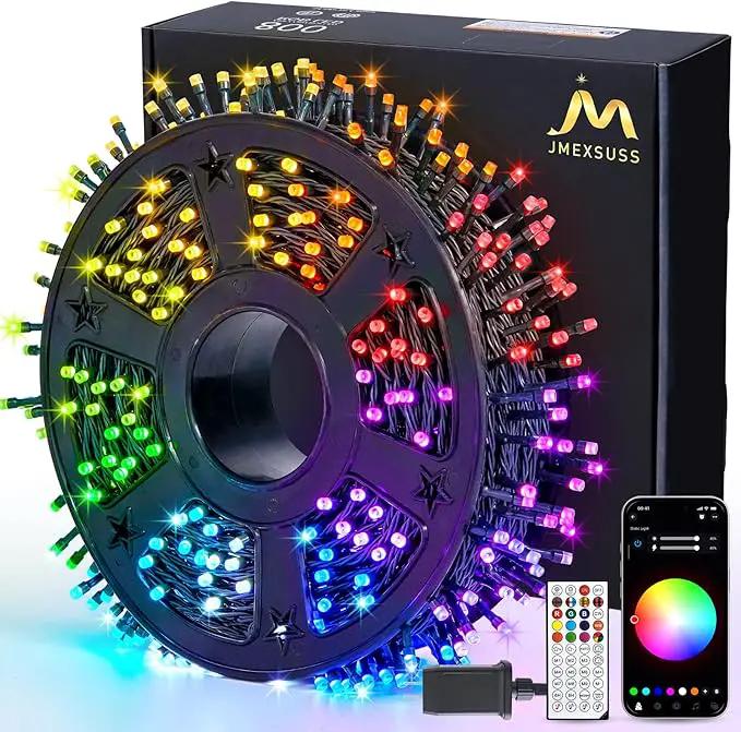 JMEXSUSS 800 LED Color Changing Christmas Lights Outdoor, 272ft 8 Modes Christmas String Lights Plug in, Waterproof Green Wire LED Christmas Tree Lights by GreenHaven Gardens